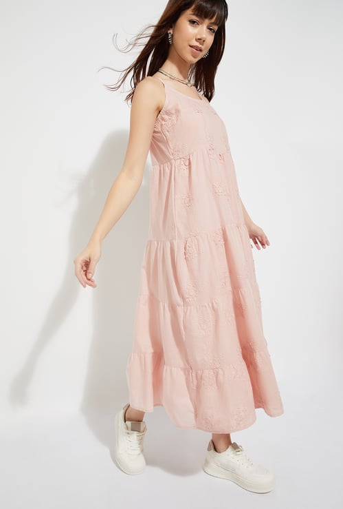 URB_N Women Embroidered Tiered Dress
