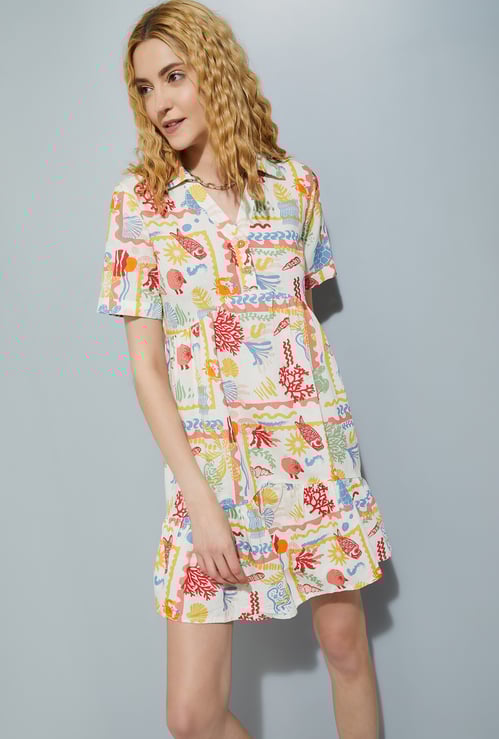 URB_N Women Printed A-line Dress