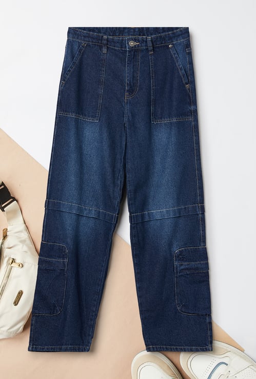 Boys Washed Cargo Jeans