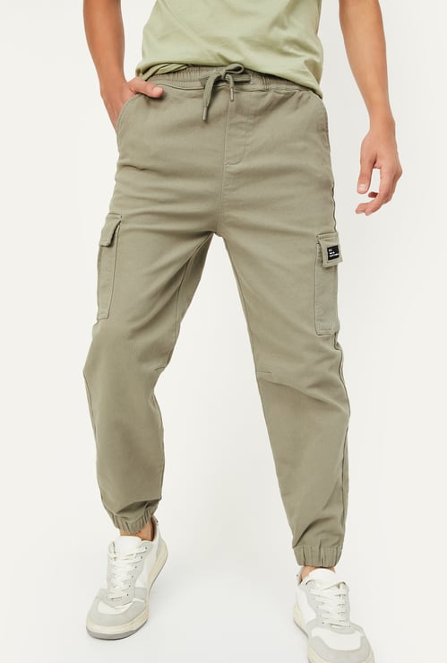 Boys Solid Cargo Joggers