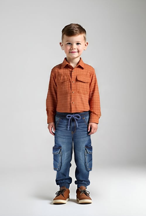 Boys Washed Cargo Jeans