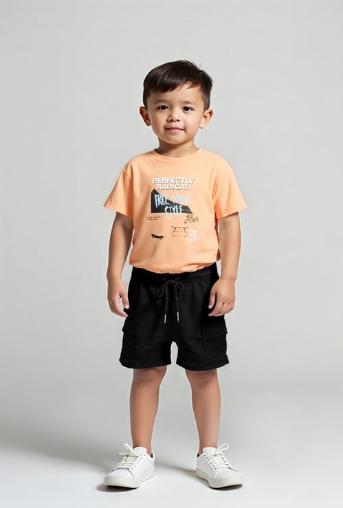Boys Solid Cargo Shorts