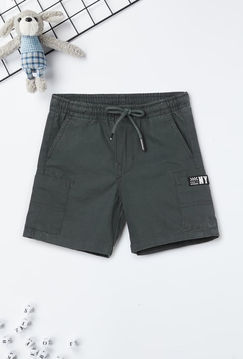 Boys Solid Cargo Shorts
