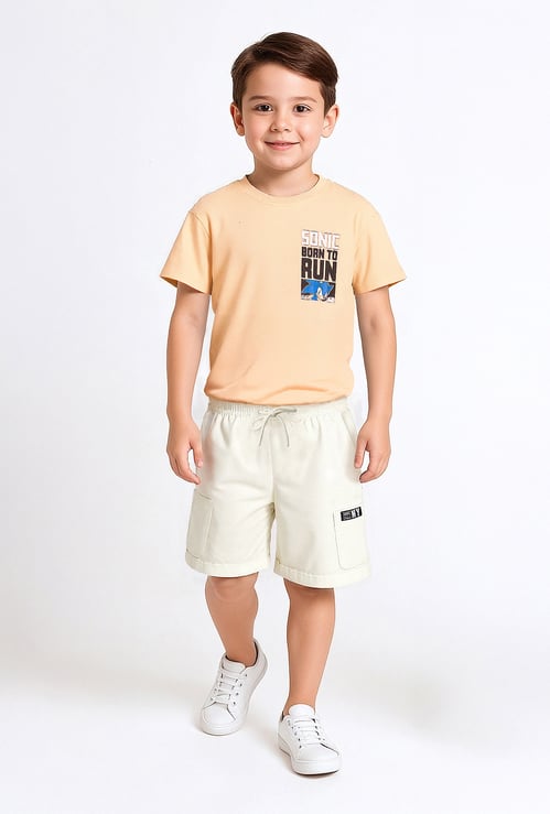 Boys Solid Cargo Shorts