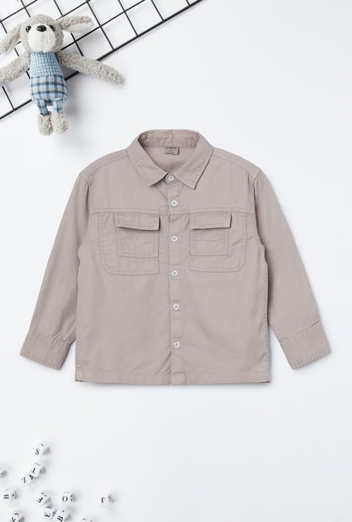 Boys Solid Regular Fit Shirt