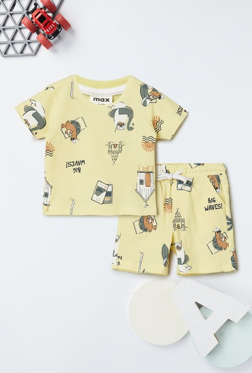 Boys Printed Shorts Set