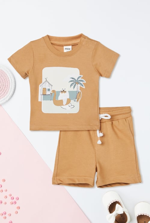 Boys Printed Shorts Set