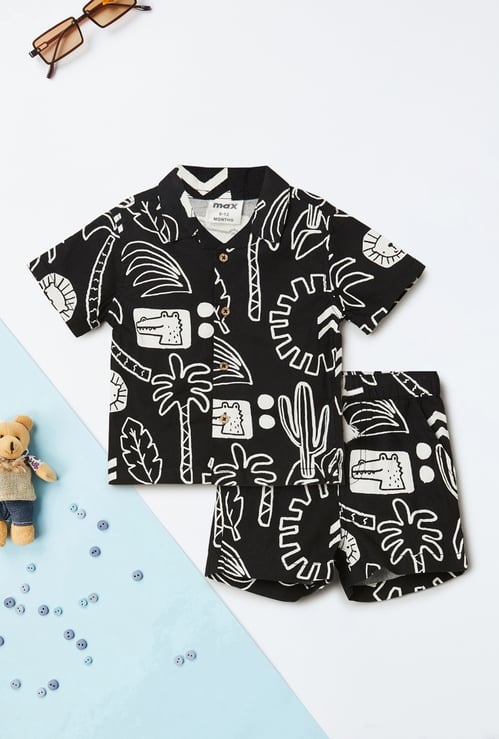Boys Printed Shorts Set