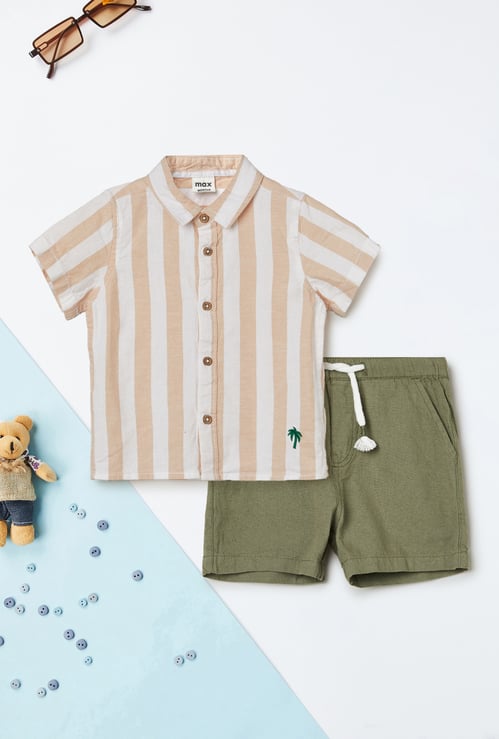 Boys Striped Shorts Set
