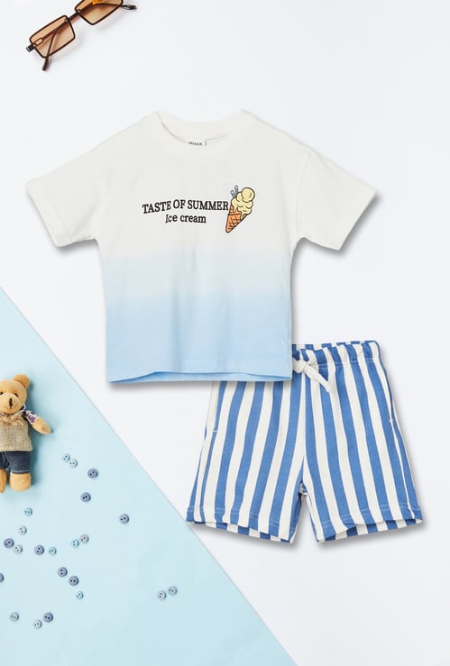 Boys Printed Shorts Set