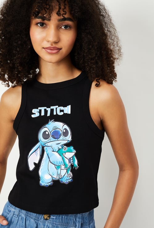 Women Lilo & Stitch Print Tank Top
