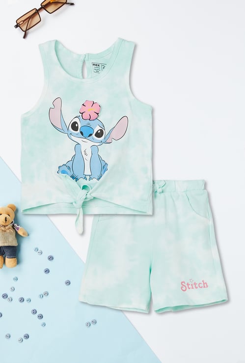 Girls Lilo & Stitch Print Shorts Set