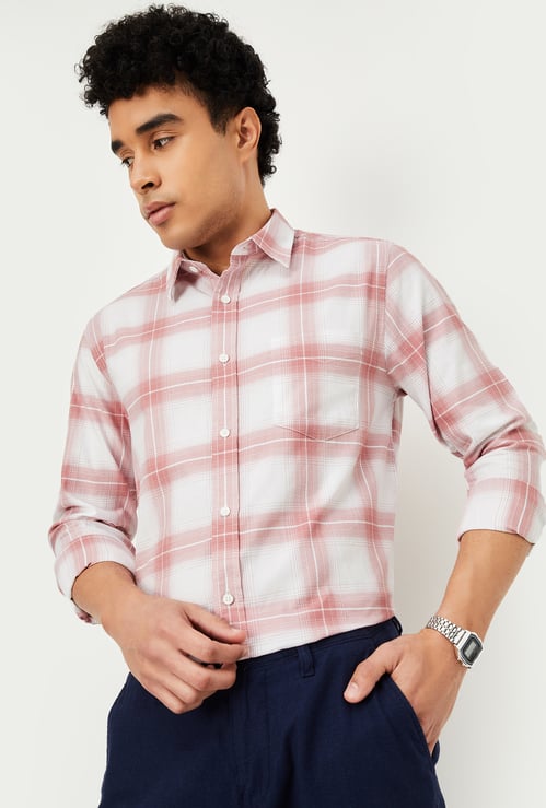 Men Slim Fit Checked Shirt