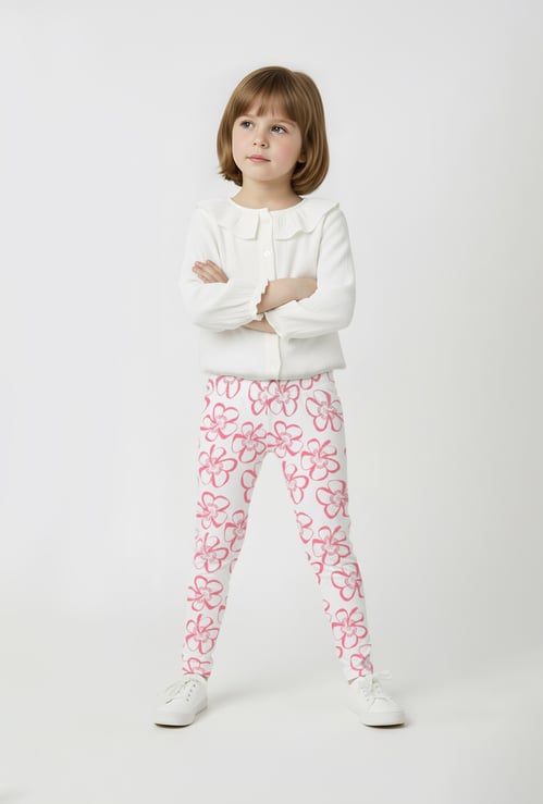 Girls Floral Print Leggings