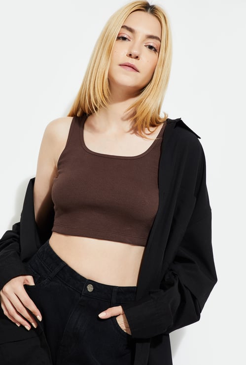 ALAYA F x URB_N Women Ribbed Tank Crop Top