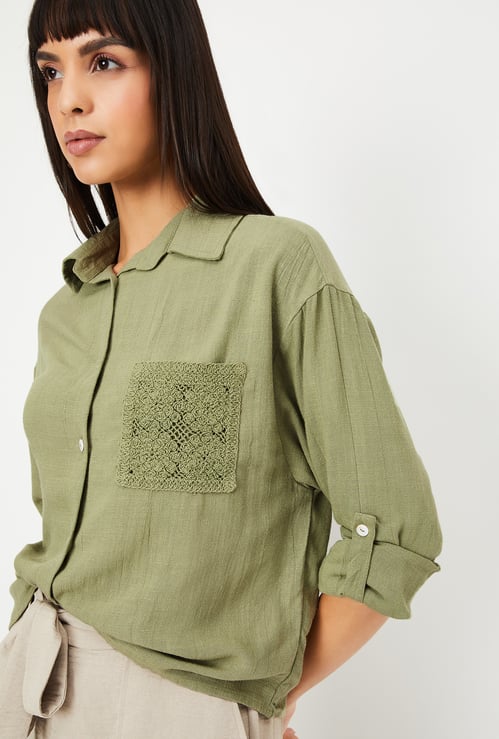 Kalki x Max Women Embroidered Patch Pocket Shirt