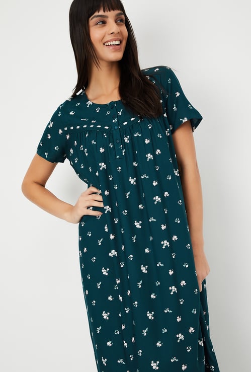 Women Printed Maxi Nightgown