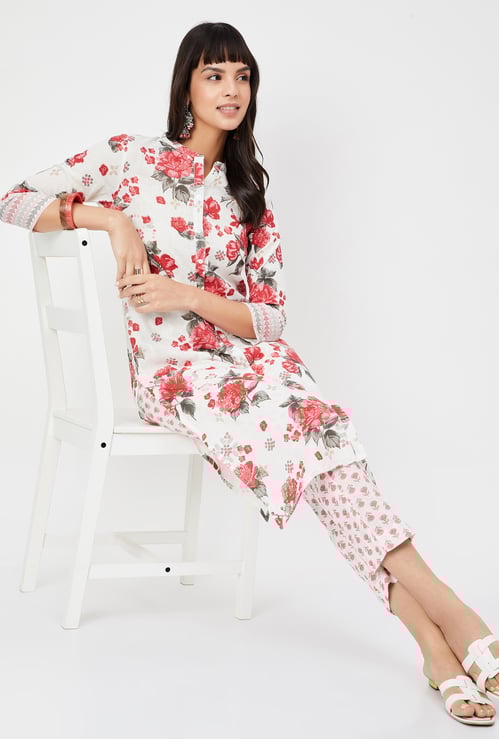 Women Floral Print Straight Kurta Set