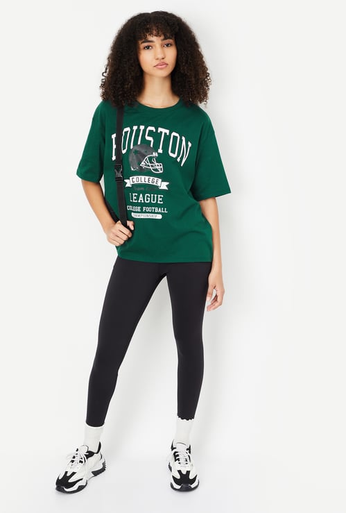 Women Printed Athleisure Oversized T-shirt