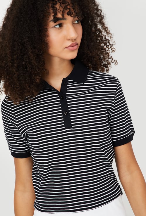 Women Slim Fit Athleisure Polo T-shirt