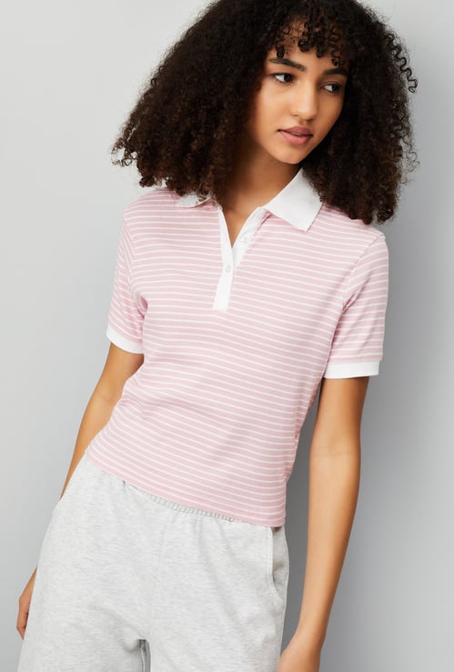 Women Slim Fit Athleisure Polo T-shirt