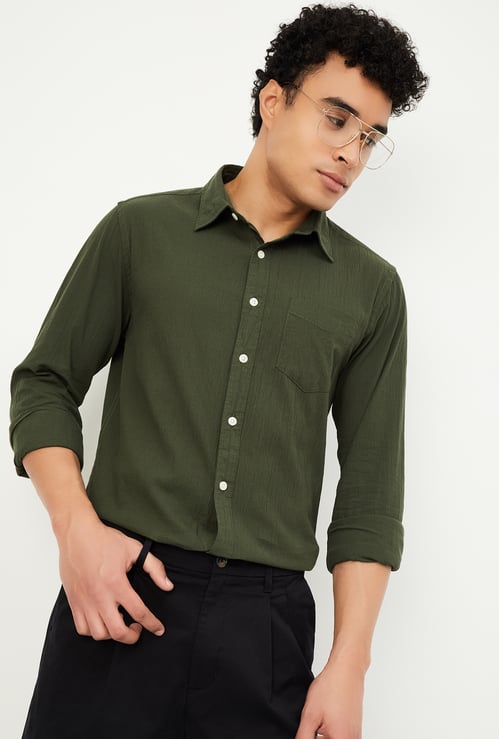 Men Slim Fit Textured Shirt
