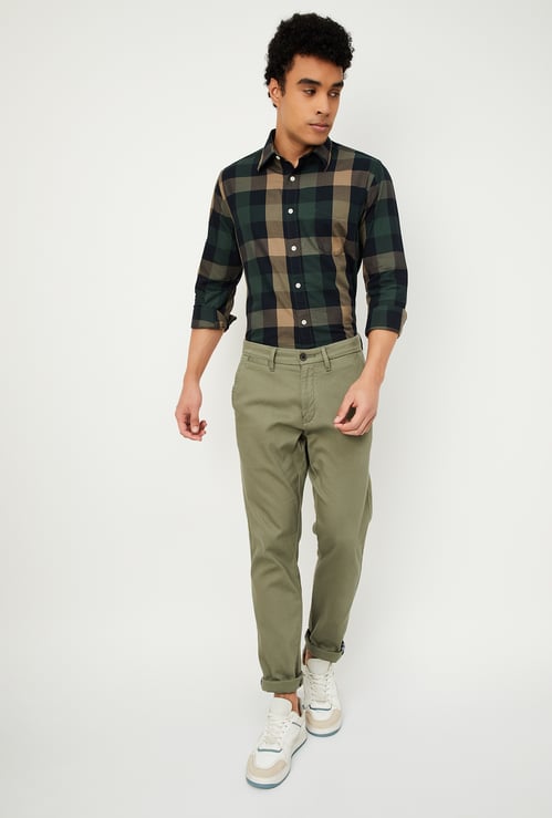 Men Checked Slim Fit Shirt