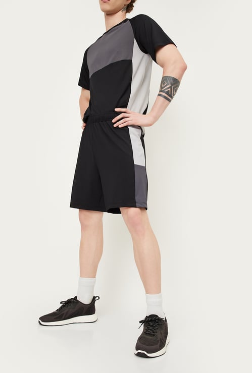 Men Side Taped Regular Fit Sports Shorts