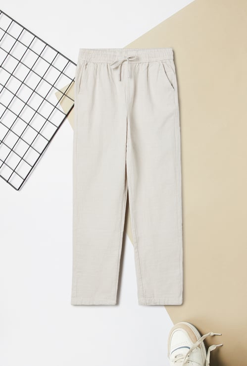 Boys Textured Relaxed Fit Trousers