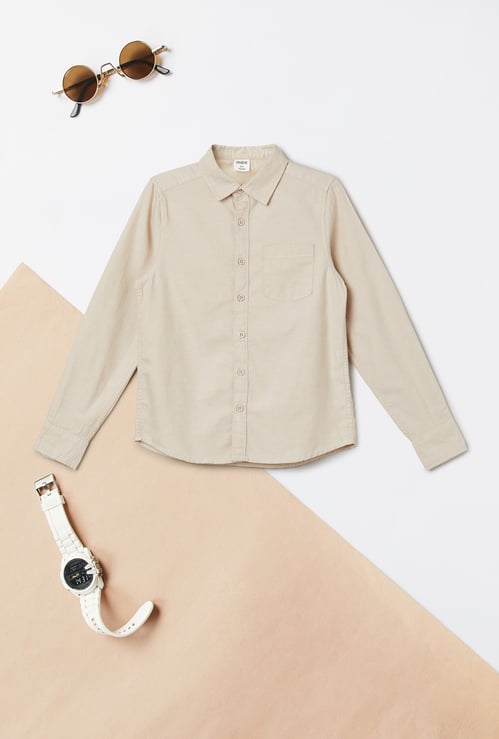 Boys Oversized Solid Shirt
