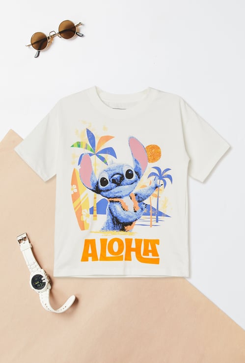 Girls Lilo & Stitch Print T-shirt