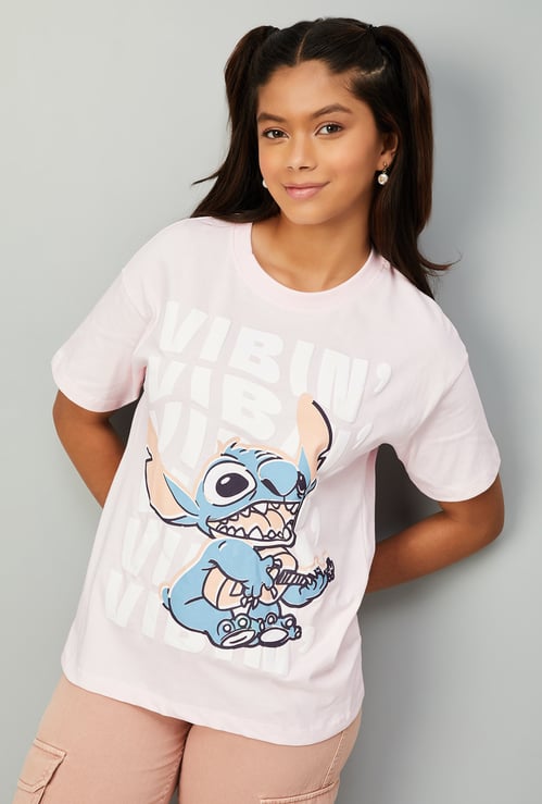 Girls Lilo & Stitch Print T-shirt