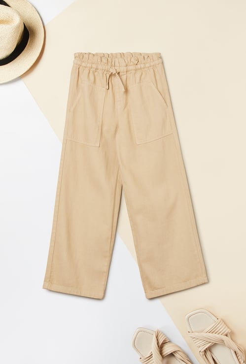 Girls Solid Elasticated Pants