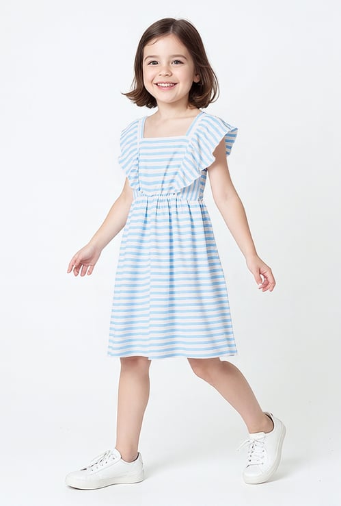 Girls Striped A-line Dress