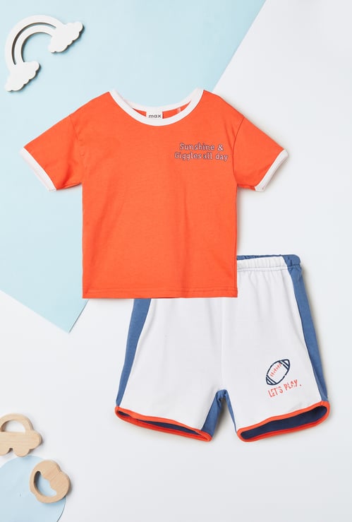 Boys Printed Shorts Set