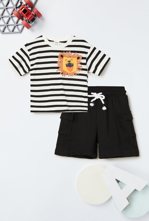 Boys Striped Shorts Set