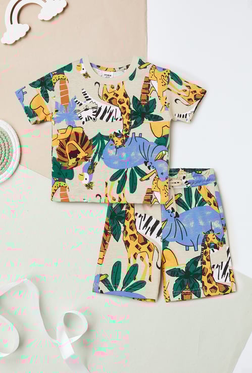Boys Printed Shorts Set