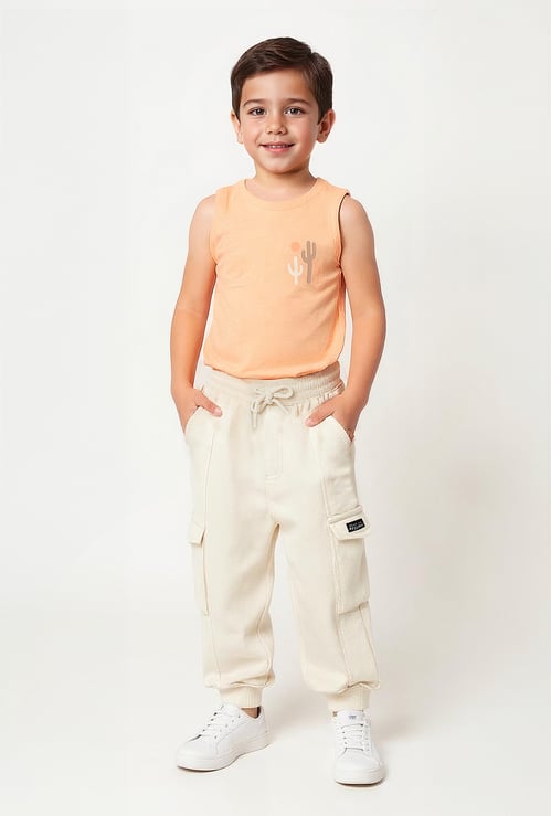 Boys Solid Cargo Joggers