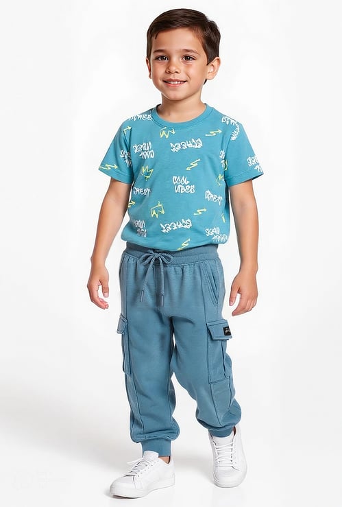 Boys Solid Cargo Joggers