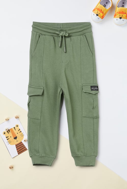 Boys Textured Cargo Joggers
