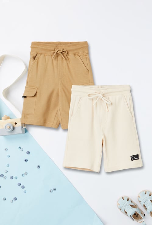 Boys Knit Cargo Shorts - Pack of 2