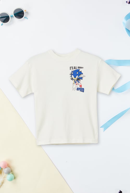 Boys Oversized Sonic The Hedgehog Print T-shirt