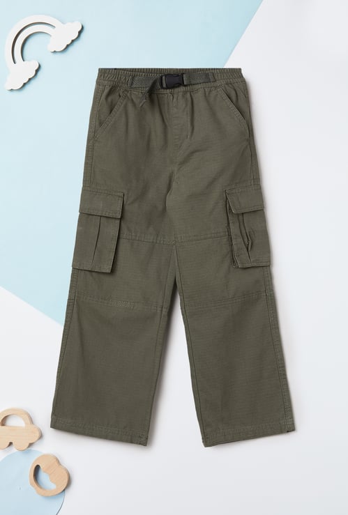 Boys Solid Cargo Trousers