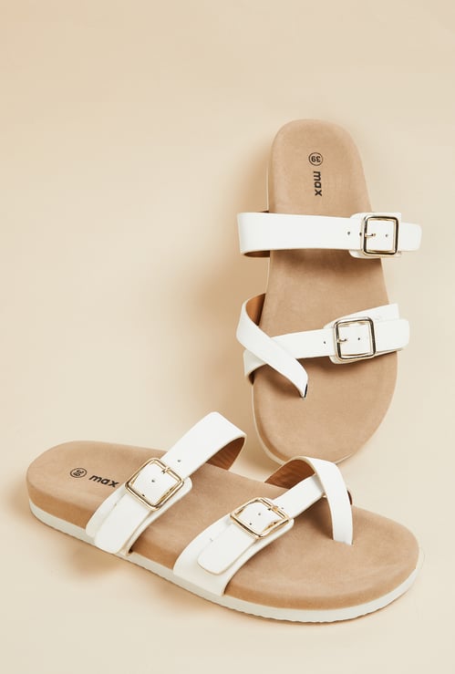 Women Solid Double Strap Sandals