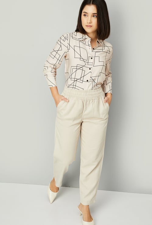 Women Printed Oversized Shirt