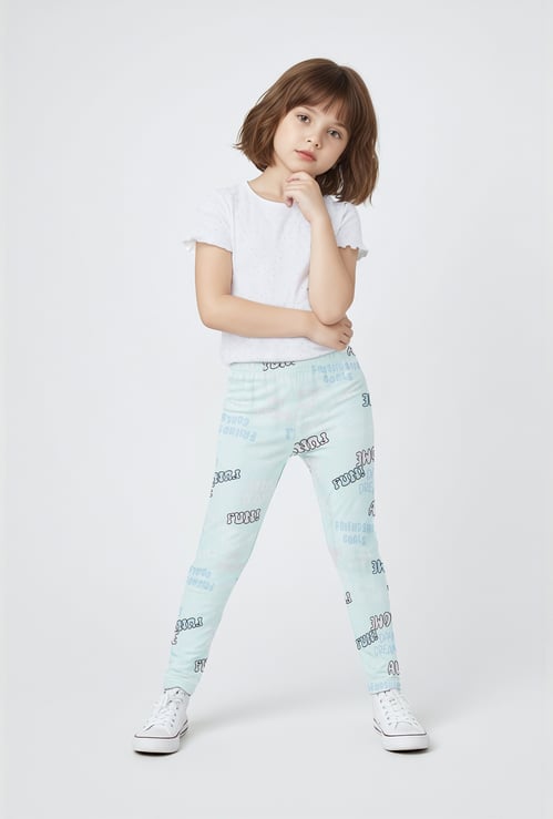 Girls Printed Skinny Fit Leggings