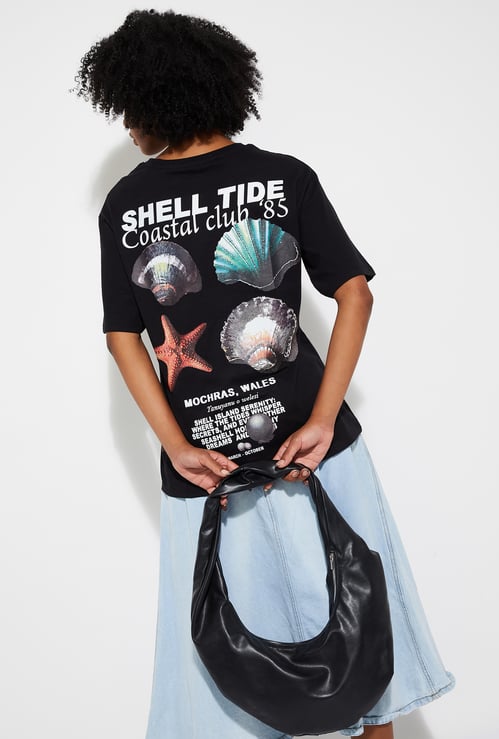 ALAYA F x URB_N Women Back Graphic Print T-shirt