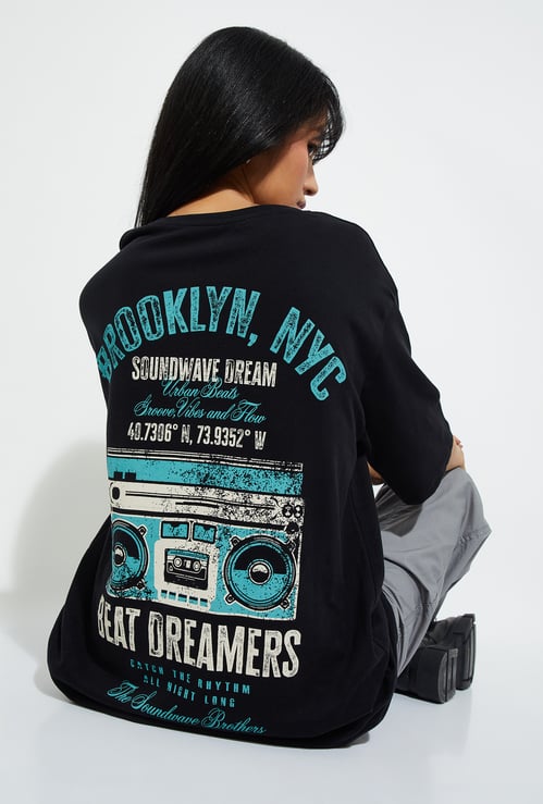 URB_N Women Printed Oversized T-shirt