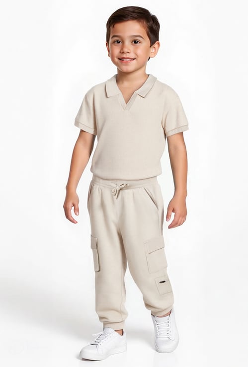 Boys Solid Cargo Joggers