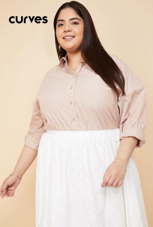 Women Oversized Striped Shirt